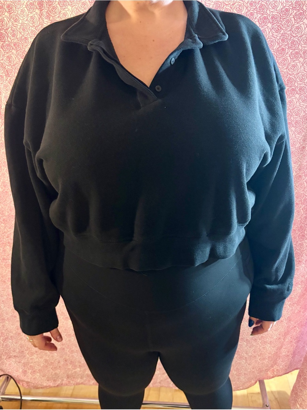 PINK Victoria's Secret Black Crewneck Sweatshirt Tag Shown